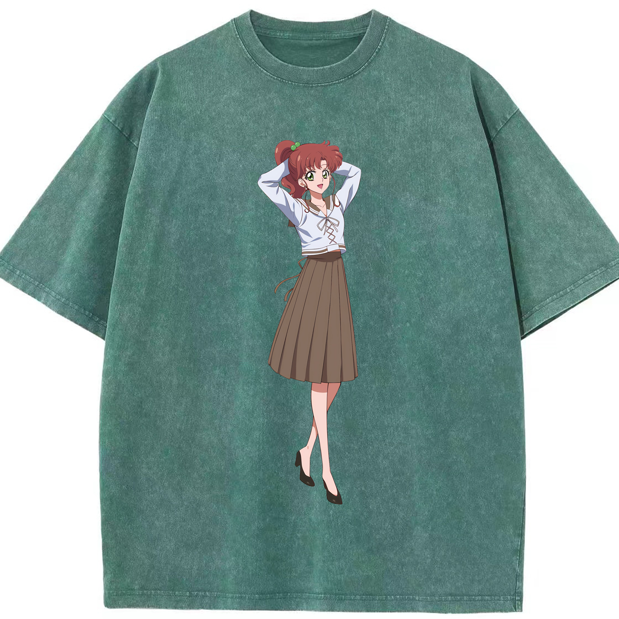 （画像用） 美少女戦士セーラームーン 木野 まこと きの まこと Sailor Moon Kino Makoto （セーラージュピター；Sailor Jupiter） 綿100% ヴィンテージ風 半袖Tシャツ（フロントプリント）